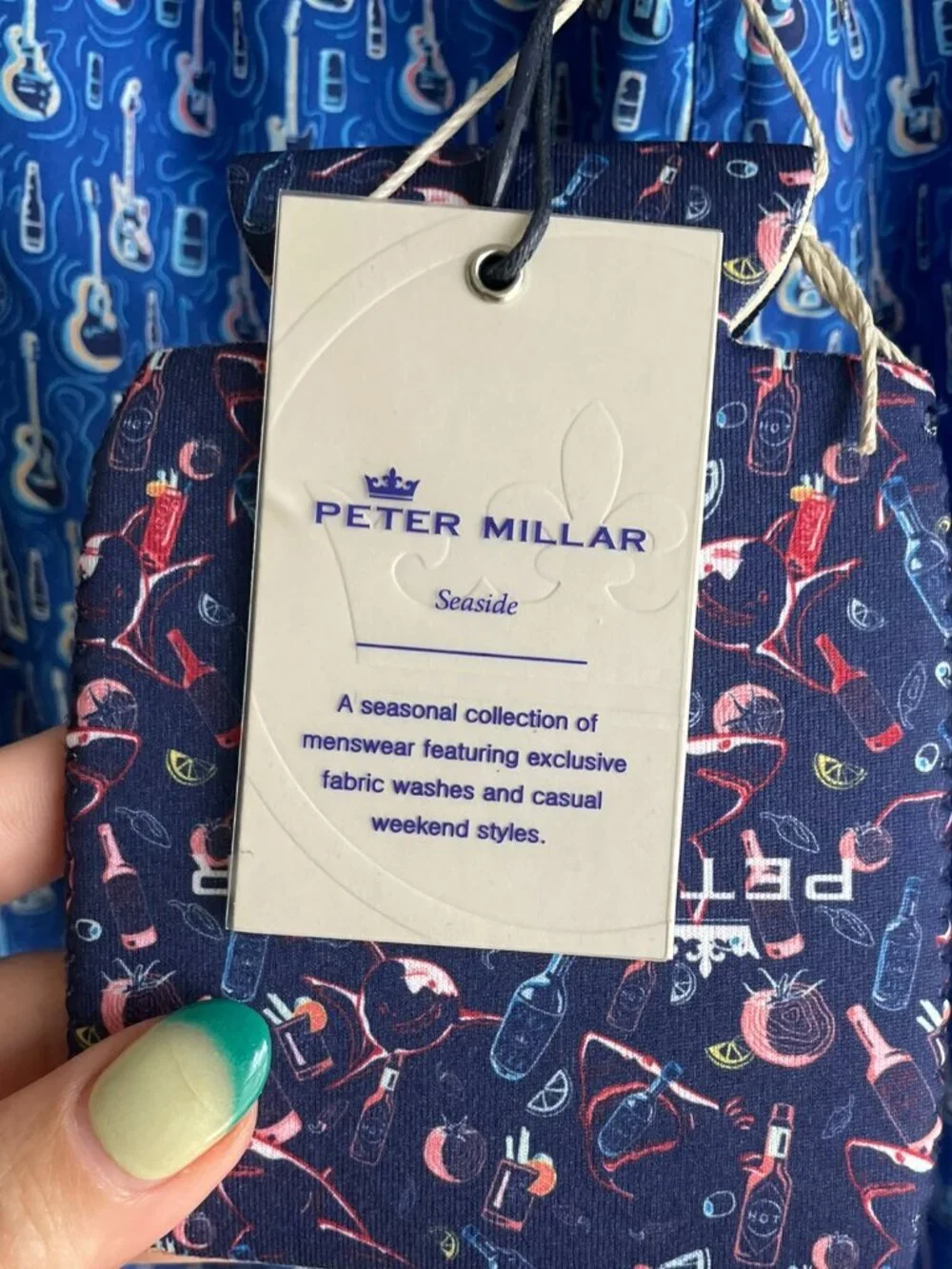 NWT Peter Millar - Men's Seaside Bottleneck Swim Trunk w/ Koozie - Size S​